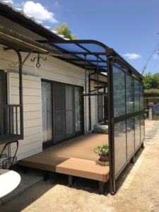 テラス屋根取替、ウッドデッキ設置